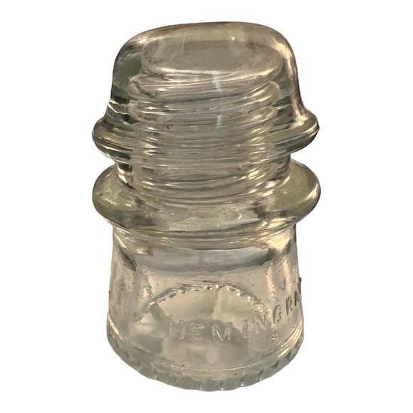 Hemingray Other - Antique Hemingray 16 Clear Glass Electric Pole Insulator  3"x4" Made USA